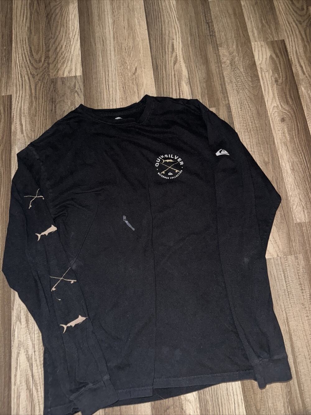 Quicksilver Waterman Collection Long Sleeve Shirt Black Large 21x27